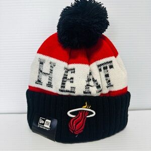 New Era Miami Heat Knit Beanie with Pom